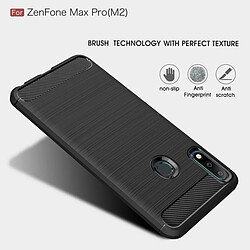 Wewoo Coque en TPU antichoc fibre de carbone texture brossée pour ASUS Zenfone Max Pro (M2) (Rouge)