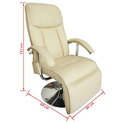 Acheter vidaXL Fauteuil de massage blanc crème similicuir