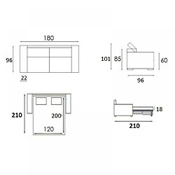 Acheter Inside 75 Canapé convertible express IMOLA couchage 120 cm matelas 18cm velours rouge