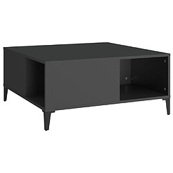 vidaXL Table basse noir 80x80x36,5 cm bois d'ingénierie