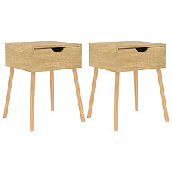 Maison Chic Lot de 2 Tables de chevet - Tables de Nuit Chêne sonoma 40x40x56 cm Aggloméré