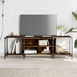 vidaXL Meuble TV chêne fumé 153x37x50 cm bois d'ingénierie