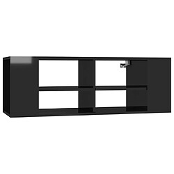 vidaXL Meuble TV mural Noir brillant 102x35x35 cm Bois d’ingénierie