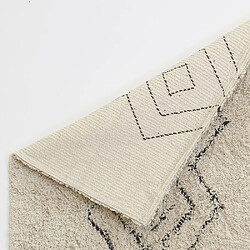 Avis Aubry Gaspard Tapis en coton naturel et noir 60 x 90 cm Graphique.