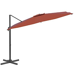 Maison Chic Parasol Jardin | Parasol cantilever à LED Terre cuite 400x300 cm - GKD36588 pas cher