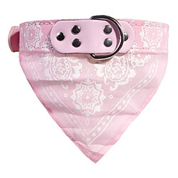 Wewoo Bandana réglable pour chien en cuir imprimé foulard souple à col chiottaille M rose