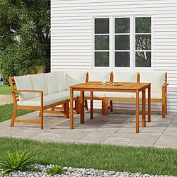 Maison Chic Ensemble à manger d'extérieur 7 pcs avec coussins,Salon de jardin,Mobilier de jardin Bois acacia -GKD510635