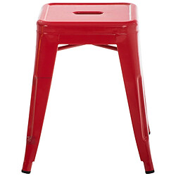 Decoshop26 Tabouret bas design industriel hauteur fixe 46 cm en métal rouge 10_0005493