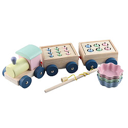 En bois Jeu de Pêche Train Modèle Kid Jouets Motricité Fine Jouet Couleur de Tri Jouets Cadeau pour Les Tout-petits et Enfants