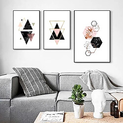 Avis Sodial 3 pcs-set Decoration nordique Art mural geometrique Affiches de peinture sur toile decoration sur toile Photos de mur d'art (Non