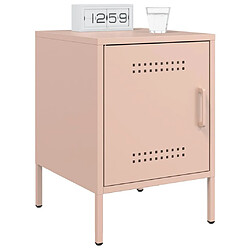 Avis vidaXL Table de chevet rose 36x39x50,5 cm acier