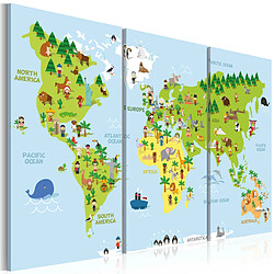 Tableau enfant Carte du monde des enfants - 120 x 80 cm - Artgeist