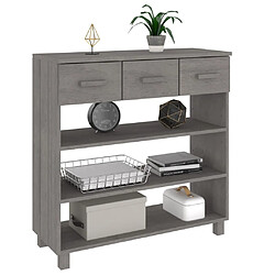 Avis vidaXL Table console HAMAR Gris clair 90x35x90 cm Bois massif de pin