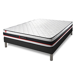 Somness Ensemble 180x200 matelas FORM + sommier kit noir