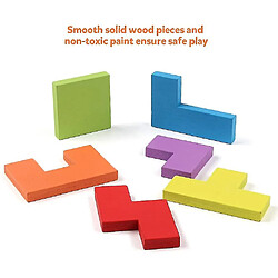 Universal Puzzle de blocs en bois, jeu de blocs russes 3D coloré, tige Montessori