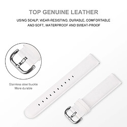 Avis Bracelet en cuir véritable Haut blanc pour votre Samsung Galaxy Watch Active2 44mm