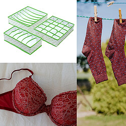 Acheter 3pcs / Set Sous-vêtements Pliable Tiroir Soutien-gorge Chaussettes Garde-robe Organisateur Stockage Vert