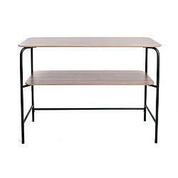 INTEMPORA Console en MDF et Métal 2 étages - L.110 x H.77,5cm - Marron et Noir