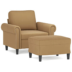 vidaXL Fauteuil avec repose-pied Marron 60 cm Velours