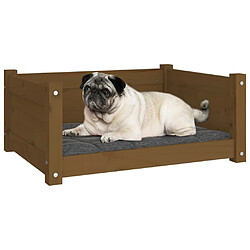 Avis vidaXL Lit pour chien Marron miel 65,5x50,5x28 cm Bois de pin solide