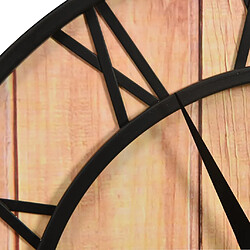 Avis vidaXL Horloge murale 39 cm Marron et noir MDF et fer