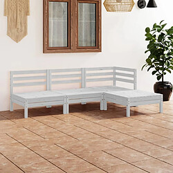 Maison Chic Salon de jardin 4 pcs - Table et chaises d'extérieur - Mobilier/Meubles de jardin Moderne Bois de pin massif Blanc -MN46696