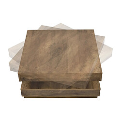 Helloshop26 Table basse avec plateau tournant panneau de fibre de bois 76 x 76 cm marron 03_0004127