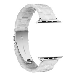 Wewoo Bracelet de montre en résine Simple Fashion pour Apple Watch séries 5 et 4 44 mm et séries 3 et 2 et 1 42 mm blanc perle