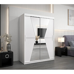 Abiks Meble Armoire Maroko à portes coulissantes 200/150/62 2 portes (blanc/blanc)