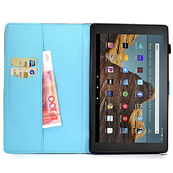 Etui en PU magnétique avec support, porte-cartes et porte-stylo pour votre Amazon Fire HD 10 (2015)/(2017)/(2019) - Ananas rose