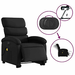 Maison Chic Fauteuil Relax pour salon, Fauteuil inclinable de massage électrique noir similicuir -GKD74769 pas cher