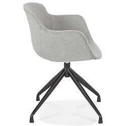 Avis Alterego Chaise design avec accoudoirs 'SWAN' en tissu gris