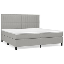 Maison Chic Lit Adulte - Lit simple Lit à sommier tapissier avec matelas moelleux - Meuble de Chambre - Gris clair 200x200cm Tissu -MN44510