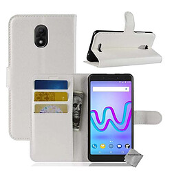 Htdmobiles Housse etui portefeuille pour Wiko Jerry 3 + film ecran - BLANC