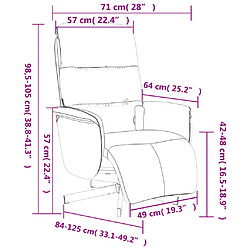 vidaXL Fauteuil inclinable de massage et repose-pieds gris foncé tissu pas cher