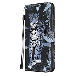 Etui en PU impression de motif texture croisée avec sangle léopard pour votre Huawei Nova 7 SE/P40 Lite 5G