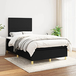 Maison Chic Lit Adulte - Lit simple Lit à sommier tapissier avec matelas moelleux - Meuble de Chambre - Noir 120x200 cm Tissu -MN20637