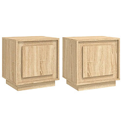 vidaXL Tables de chevet 2pcs chêne sonoma 44x35x45cm bois d'ingénierie