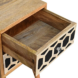 Avis Artisan Furniture Table de nuit mini avec incrustation en os et 2 tiroirs, table de nuit