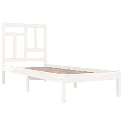 Acheter Maison Chic Lit Moderne Chambre - Cadre/structure de lit pour adulte Blanc Bois de pin massif 90x190 cm Simple -MN57230