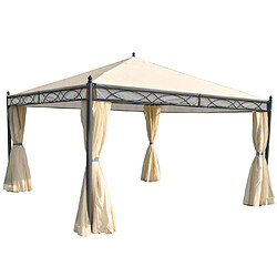 Mendler Lot de 4 côtés pour Pergola Cadiz, panneau latéral de remplacement 4x4m, polyester ~ crème