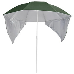 vidaXL Parasol de plage avec parois latérales vert 215 cm