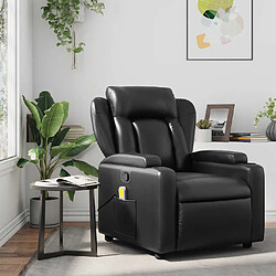 vidaXL Fauteuil de massage inclinable Noir Similicuir