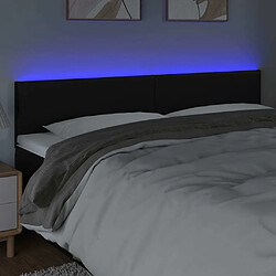 Avis Maison Chic Tête de lit scandinave à LED,meuble de chambre Noir 180x5x78/88 cm Similicuir -MN57520