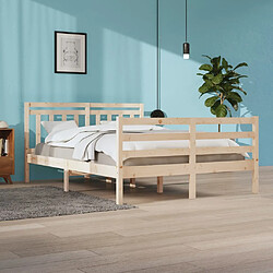 vidaXL Cadre de lit sans matelas 140x200 cm bois massif