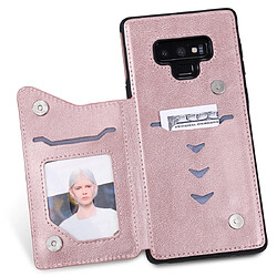 Wewoo Housse Coque Pour Galaxy Note9 étui de protection antichoc à double boucle de couleur unie solide or rose pas cher