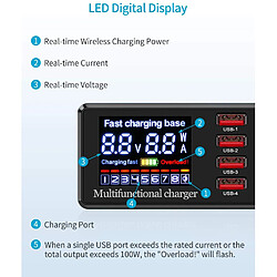 Avis Universal Chargeur rapide multiUSB 100W sans fil pour 1211 Pro XR 8 ports USB LCD station de recharge rapide 3.0 PD chargeur pour Samsung S10 |