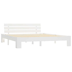 Maison Chic Lit adulte - Lit simple Cadre de lit,Structure du lit Contemporain Blanc Bois de pin massif 160 x 200 cm -MN71998