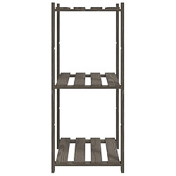 Avis vidaXL Support de rangement à 3 niveaux gris 60x38x90 cm bois de pin