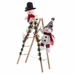 BigBuy Christmas Décorations de Noël Multicouleur Bois Tissu Bonhomme de Neige 30 x 15 x 76 cm